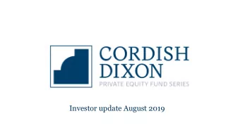 Investor update August 2019  Important Information  This presentation has been prepared by Walsh