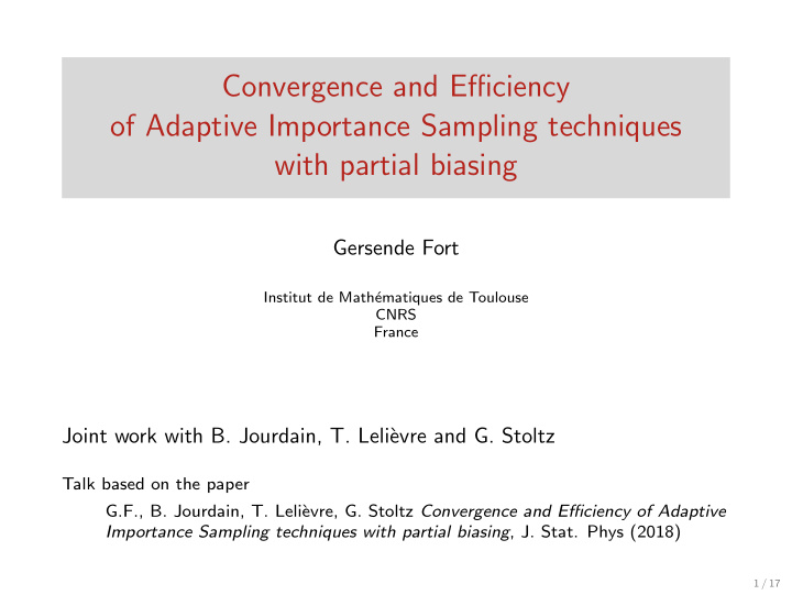 convergence and efficiency of adaptive importance