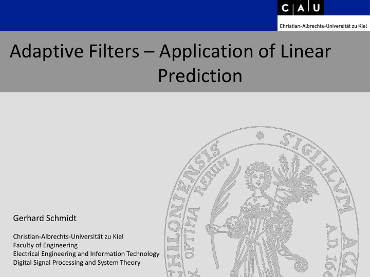 adaptive filters application of linear prediction
