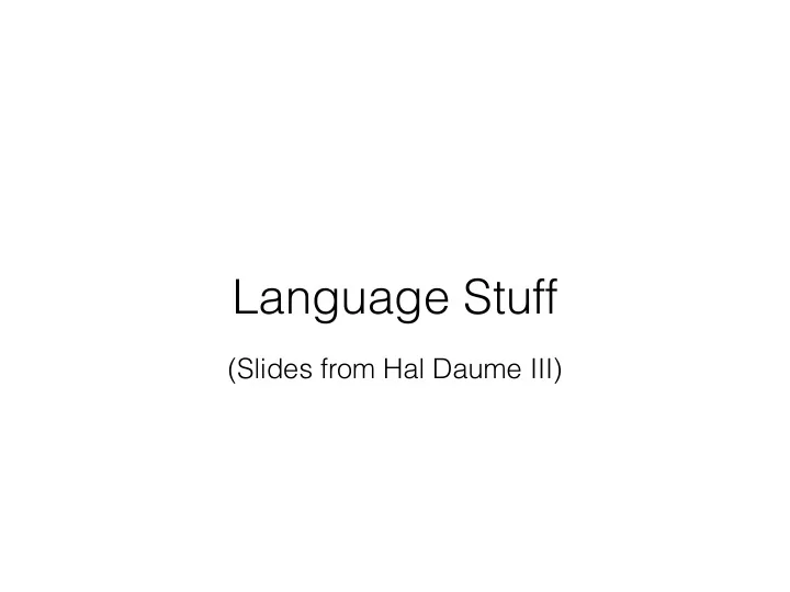 language stuff