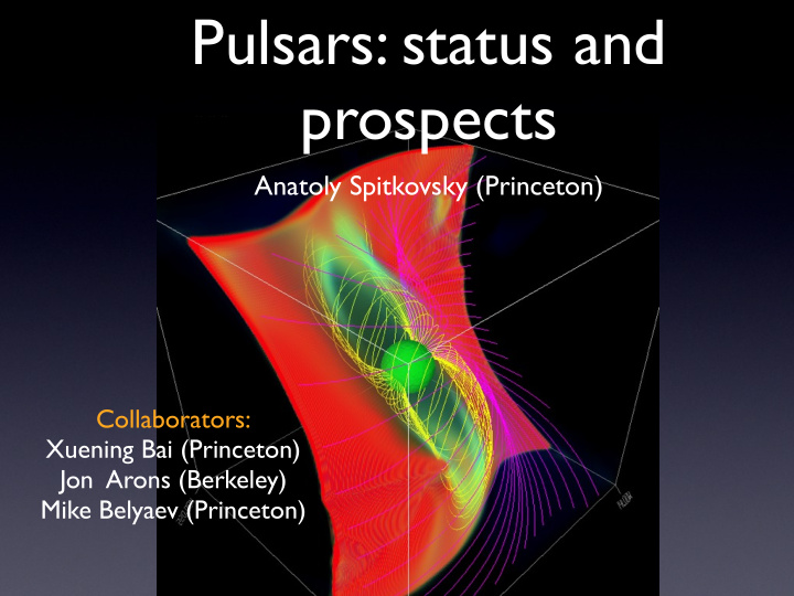 pulsars status and prospects