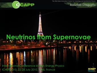 Neutrinos from Supernovae  International Conference in High Energy Physics  ICHEP 2010, 22-28 July