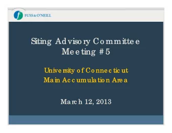 Siting  Adviso ry Co mmitte e  Siting  Adviso ry Co mmitte e  Me e ting  # 5  Me e ting  # 5  U  U