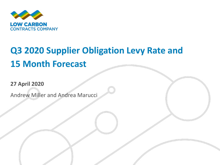 q3 2020 supplier obligation levy rate and
