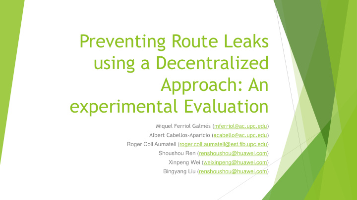 preventing route leaks