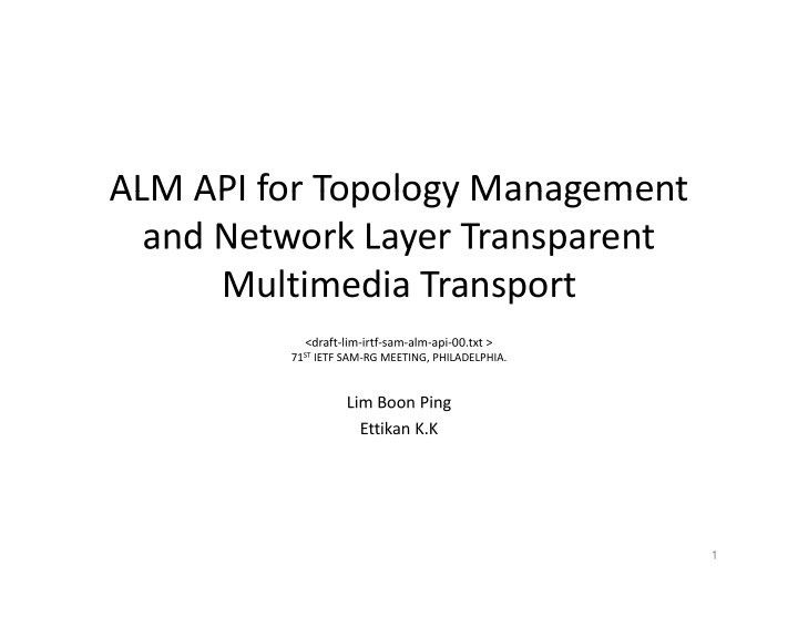 alm api for topology management alm api for topology