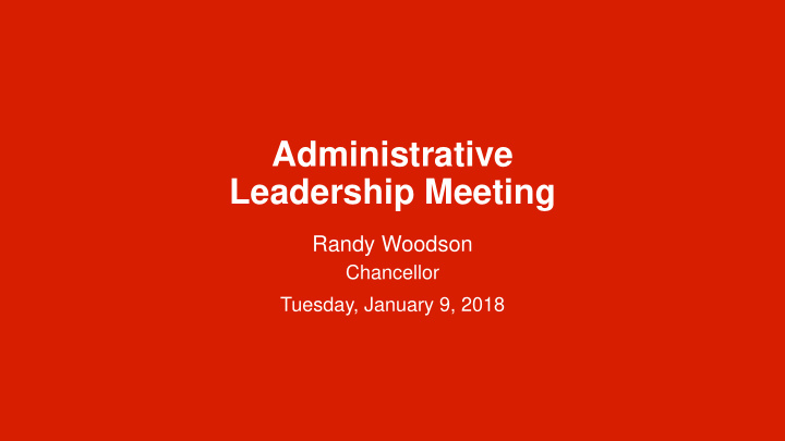 administrative leadership meeting