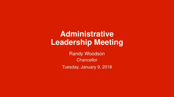 administrative leadership meeting