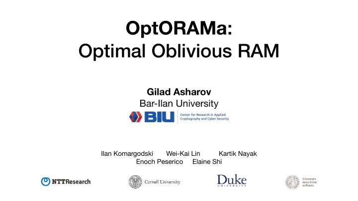 optorama optimal oblivious ram