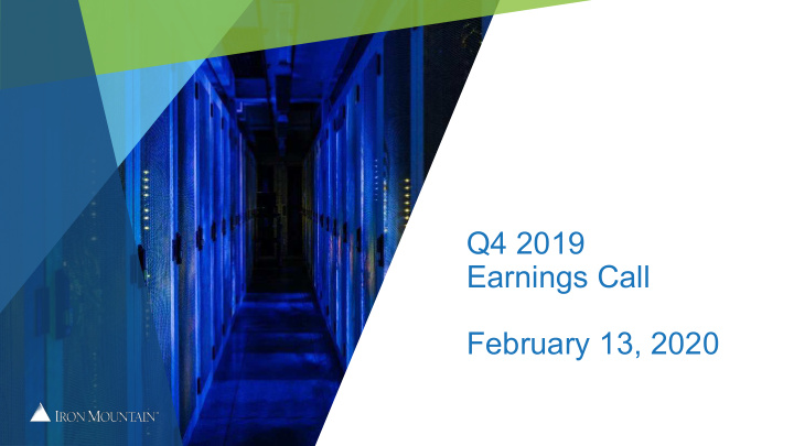 q4 2019 earnings call february 13 2020