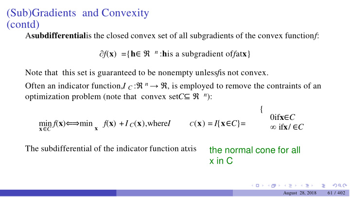 sub gradients and convexity