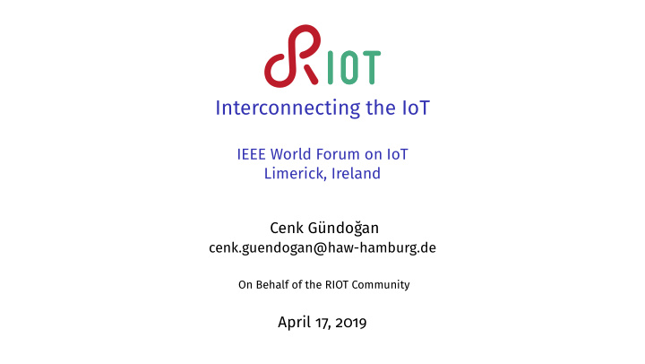 interconnecting the iot