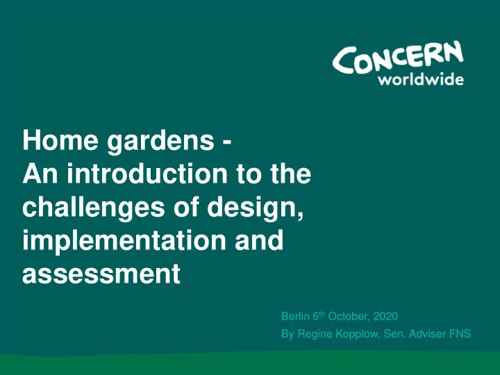 home gardens