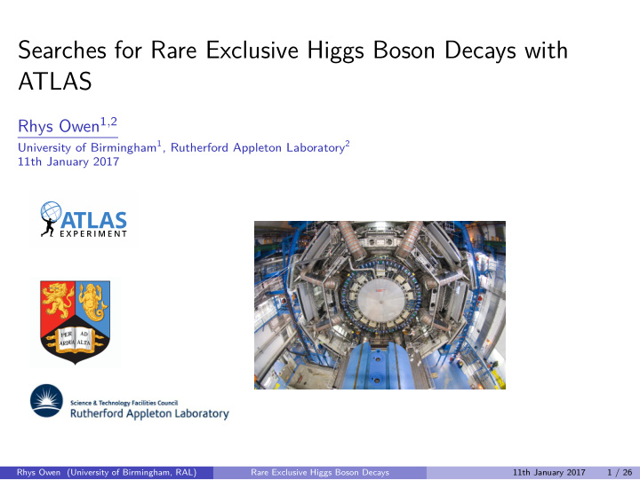searches for rare exclusive higgs boson decays with atlas