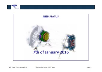7th  of  January  2016       Page  :  1  NISP Status;