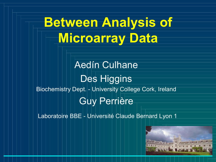 between analysis of microarray data