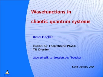 Wavefunctions in  chaotic quantum systems  Arnd B  acker  Institut f  ur Theoretische Physik