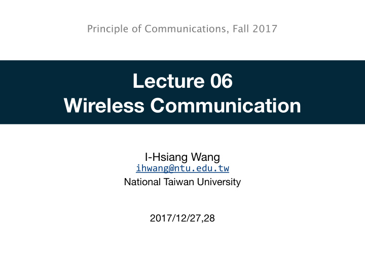 lecture 06 wireless communication