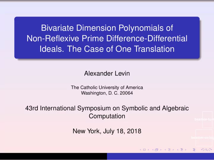 bivariate dimension polynomials of non reflexive prime
