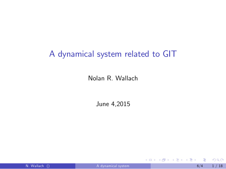 a dynamical system related to git