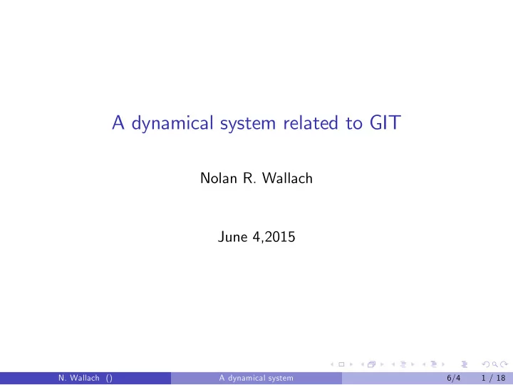 a dynamical system related to git