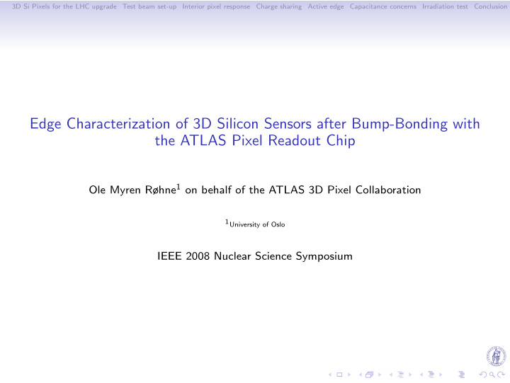 edge characterization of 3d silicon sensors after bump