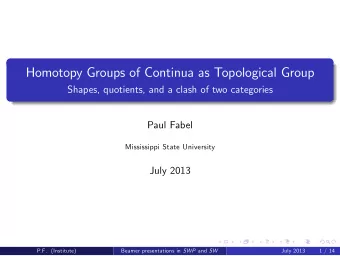 Homotopy Groups of Continua as Topological Group  Shapes, quotients, and a clash of two categories