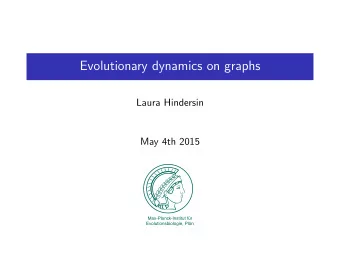 Evolutionary dynamics on graphs  Laura Hindersin  May 4th 2015  Max-Planck-Institut fr