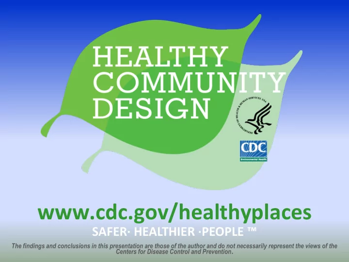 www cdc gov healthyplaces