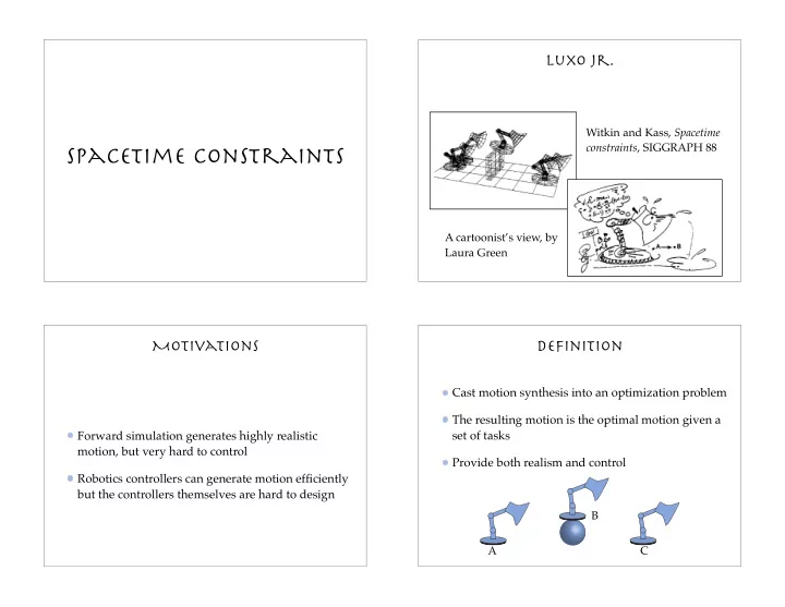 spacetime constraints