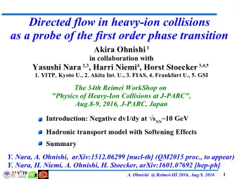 Directed flow in heavy-ion collisions  as a probe of the first order phase transition Akira Ohnishi