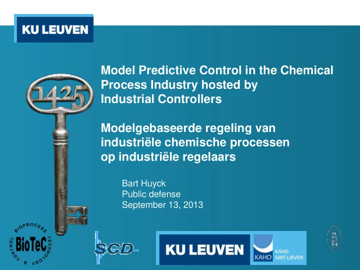 model predictive control in the chemical process industry