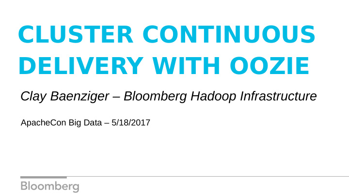 cluster continuous delivery with oozie