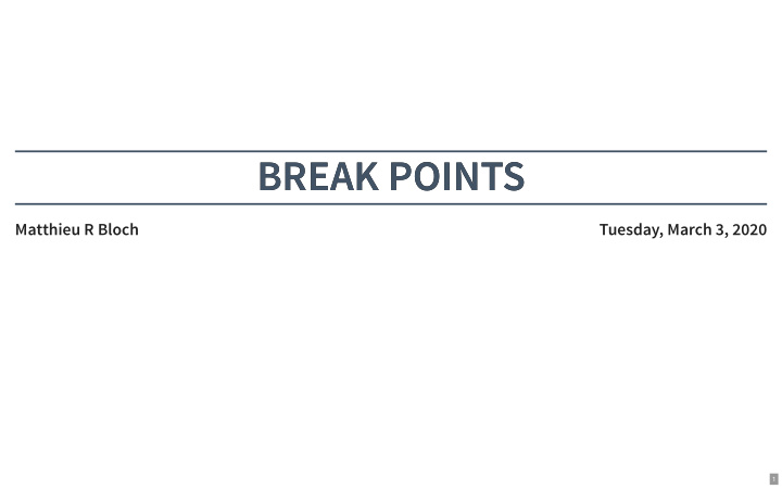 break points break points