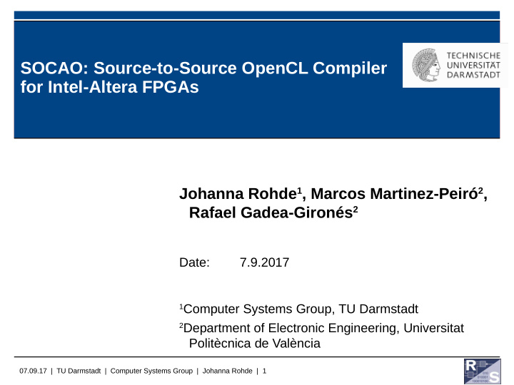 socao source to source opencl compiler for intel altera
