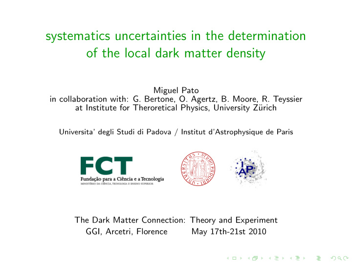 systematics uncertainties in the determination of the