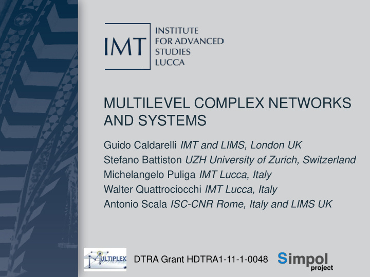 multilevel complex networks and systems