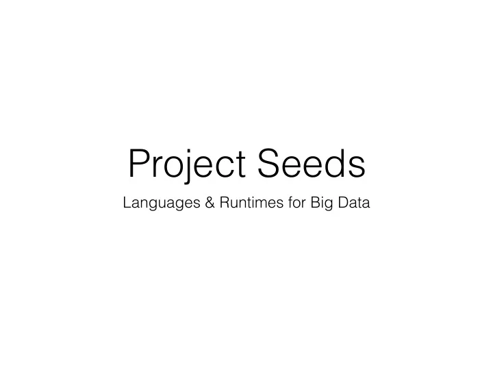 project seeds