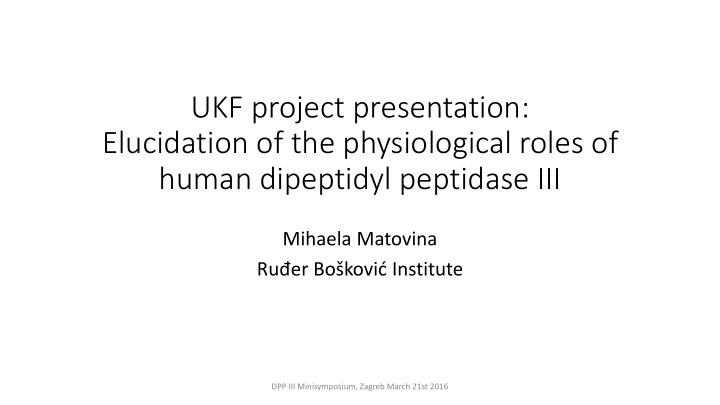 ukf project presentation