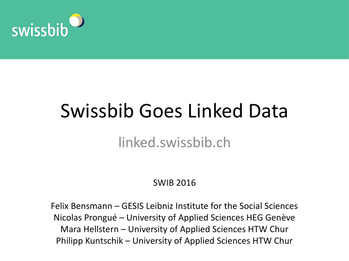 swissbib goes linked data