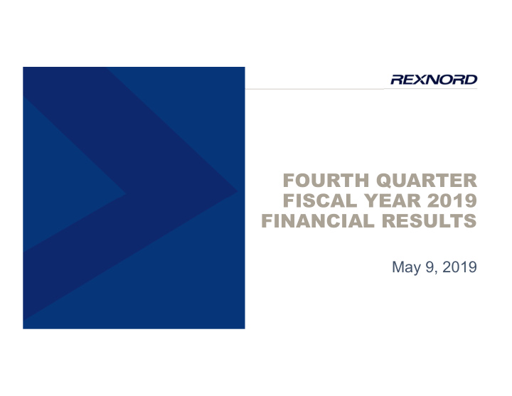 fourth quarter fiscal year 2019 financial results