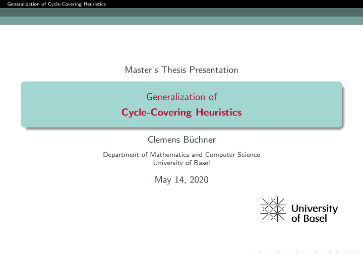 generalization of cycle covering heuristics