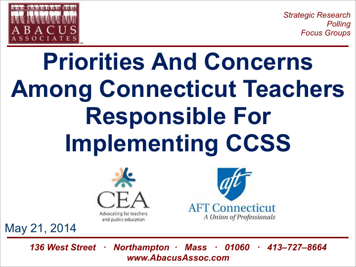 priorities and concerns among connecticut teachers