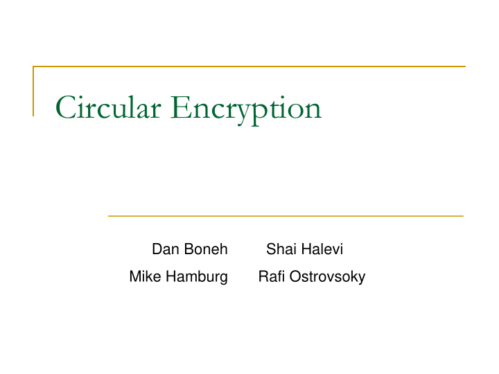 circular encryption