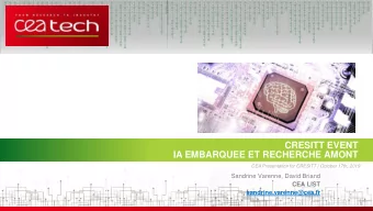 CRESITT EVENT  IA EMBARQUEE ET RECHERCHE AMONT  CEA Presentation for CRESITT | October 17th, 2019
