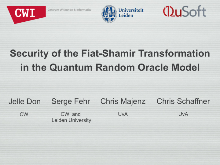 security of the fiat shamir transformation in the quantum