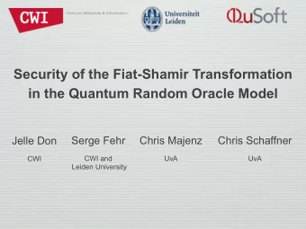 Security of the Fiat-Shamir Transformation  in the Quantum Random Oracle Model  Serge Fehr  Chris