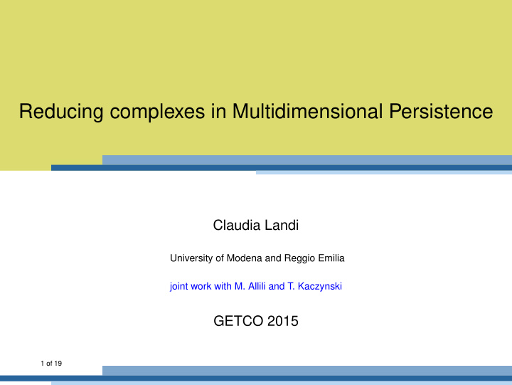 reducing complexes in multidimensional persistence