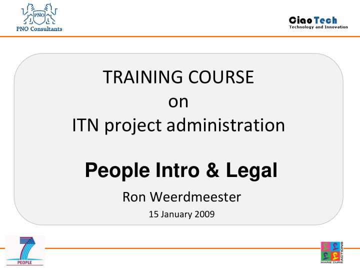 training course on itn project administration people