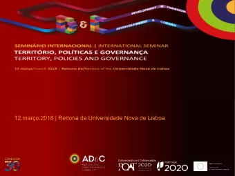 12.maro.2018 | Reitoria da Universidade Nova de Lisboa  Cofinanciado por | Cofinanced by  THE WAY